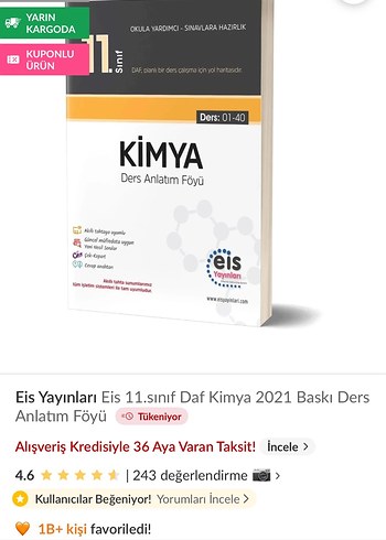 11. Sınıf Kimya EİS Ders Anlatım Föyü 01-40