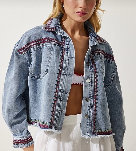 Happiness Kadın Açık Mavi Denim Ceket