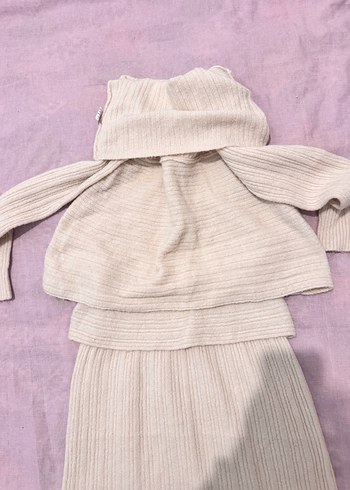 Beyaz Uzun Kollu Triko alt üst takım - Görsel 6