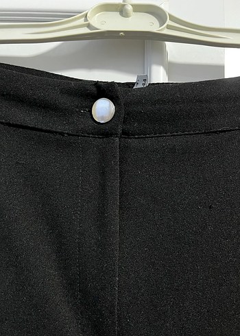 Düğmeli Siyah Kadın Kumaş Pantolon - Görsel 5