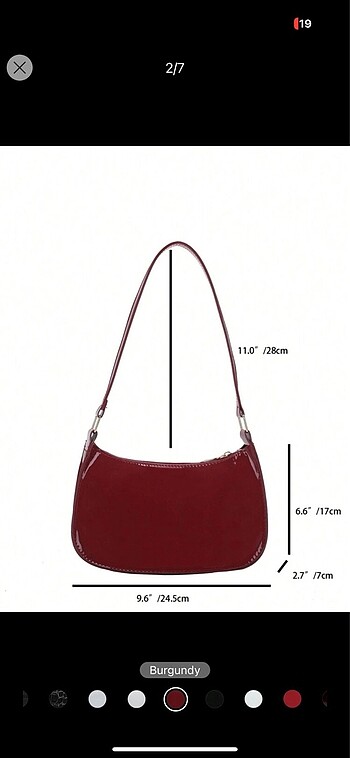 Beden bordo Renk Cherry kol çantası