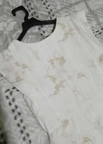 Beyaz Kolsuz Kot Elbise - Görsel 2