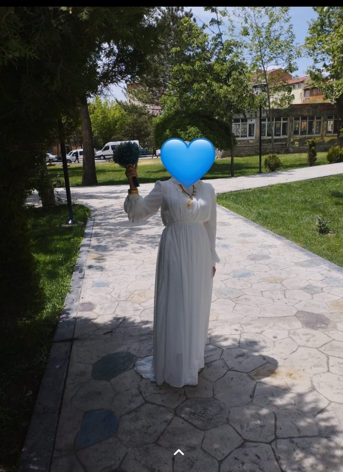 beyaz şifon nikah elbisesi - Görsel 2