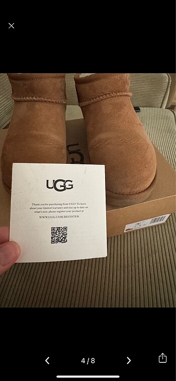 38 Beden camel Renk Ugg Ultramini Chestnut Orjinal Taba