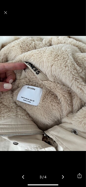 m Beden Bershka İçi Kürklü Mont