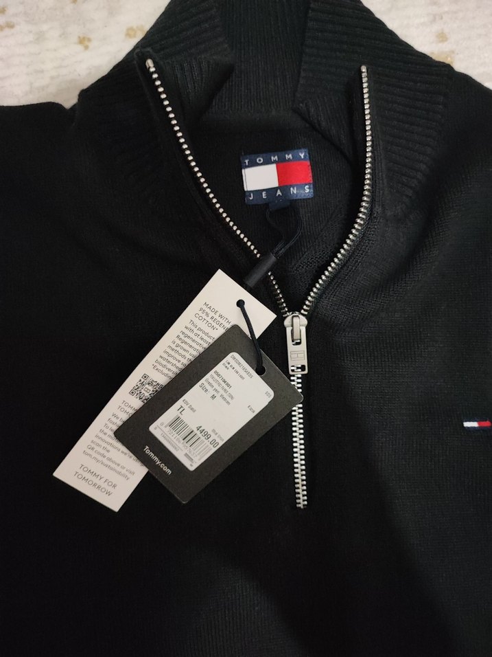 Orijinal Tommy Jeans Yarım Fermuarlı Kazak - Görsel 4