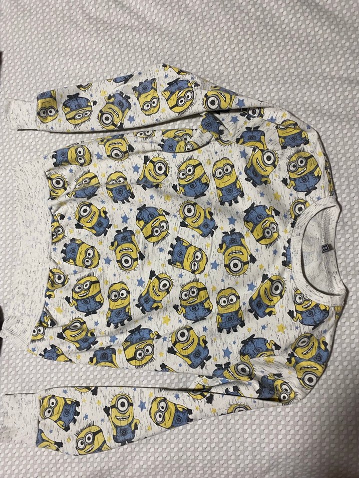 Gri Minyon Baskılı Kız Çocuk Sweatshirt - Görsel 2