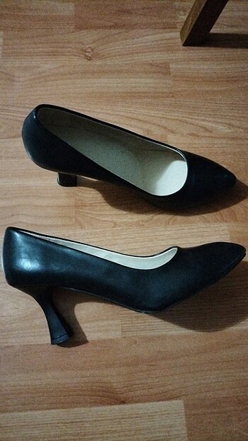 Diğer Olba siyah cilt stiletto ayakkabı