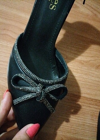 Diğer Olba siyah cilt stiletto ayakkabı