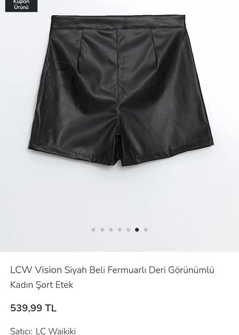 LCW Vision Siyah Deri Görünümlü Mini Şort - Görsel 2