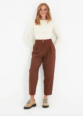 Kahverengi Rahat pantalon