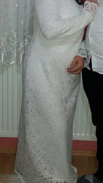 Beyaz Güpür Elbise