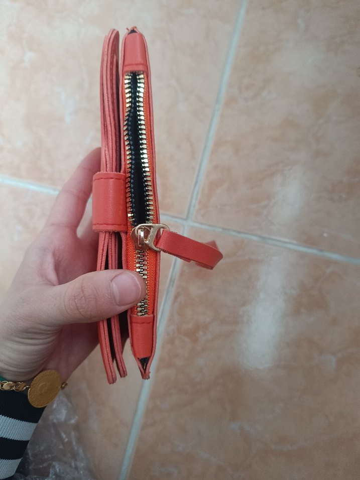 turuncu kadın cüzdan - Görsel 3