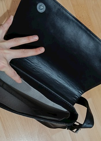 siyah Süet Kadın Çanta Tokalı - Görsel 3