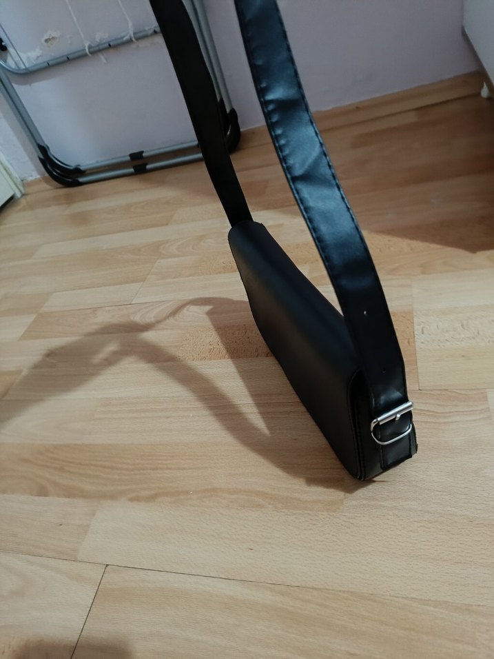 siyah Süet Kadın Çanta Tokalı - Görsel 2