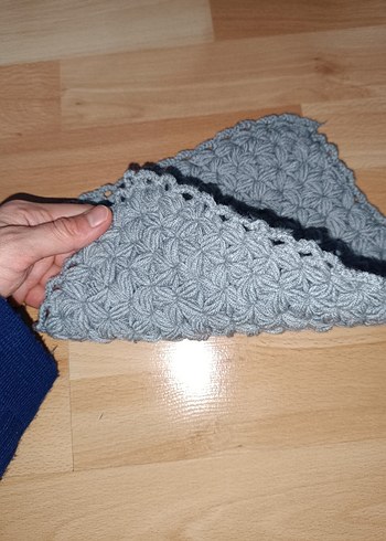 Gri Örgü El Yapımı bebek lif - Görsel 3