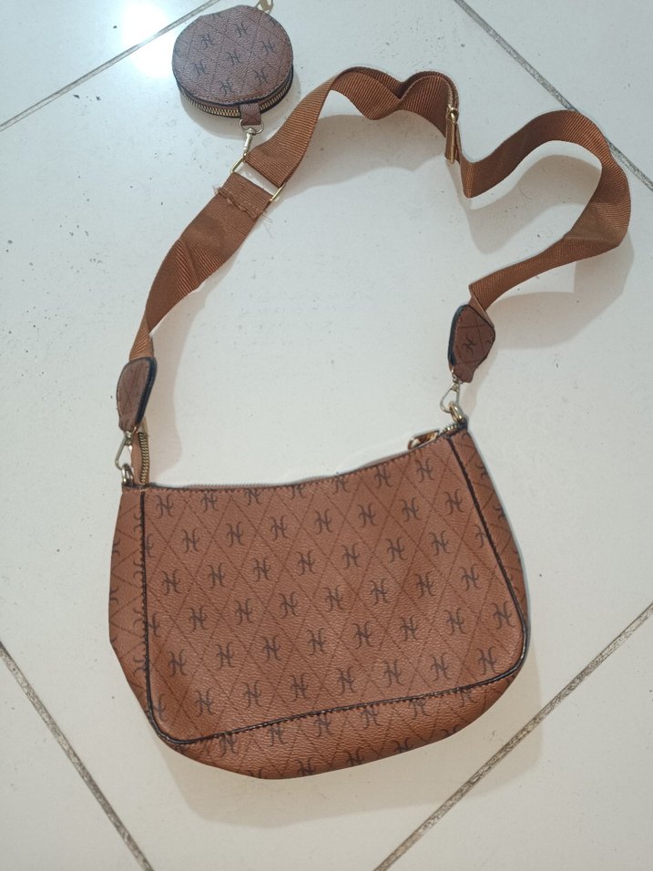 Kahverengi desenli Kadın Omuz Çantası - Görsel 2