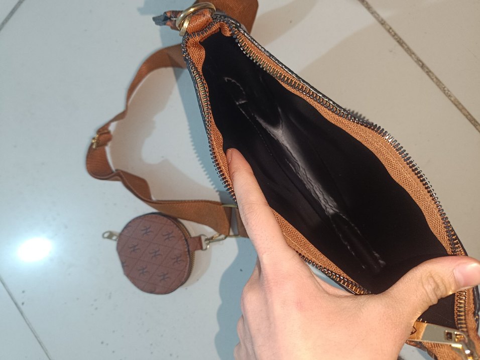 Kahverengi desenli Kadın Omuz Çantası - Görsel 3