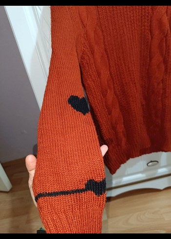 turuncu Örgü Kadın Kazak - Görsel 3