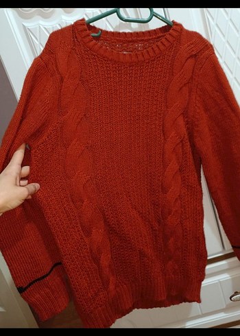 turuncu Örgü Kadın Kazak - Görsel 2