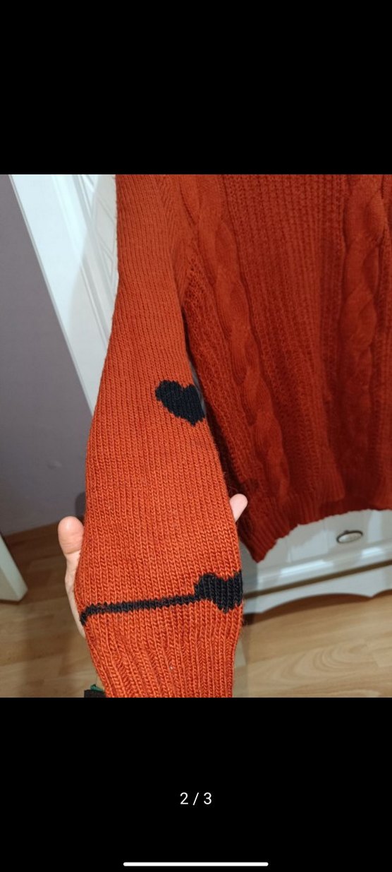 turuncu Örgü Kadın Kazak - Görsel 3