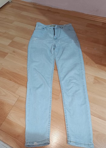 Kadın Pastel Mavi Midi Denim Pantolon - Görsel 2