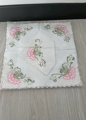 Beyaz Nakışlı Kare amerikan servisi - Görsel 2