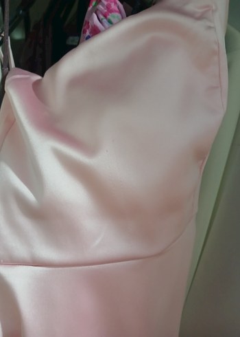 Pembe Mini Straplez Fırfırlı Elbise - Görsel 3