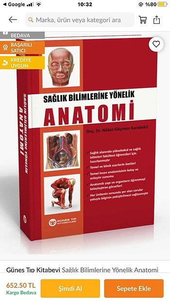 Sağlık bilimleri fakültesine yönelik anatomi kitabı 0