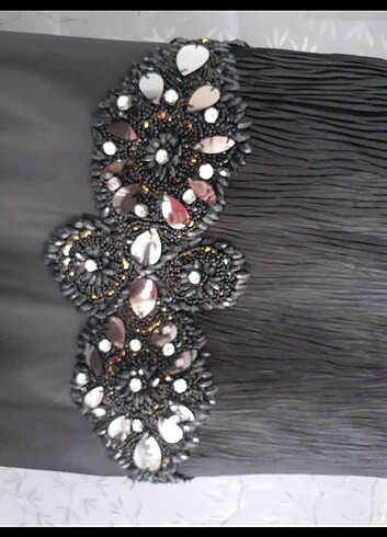 Uzun taşlı 38 beden abiye elbise - Görsel 5