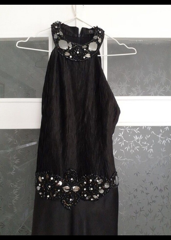 Uzun taşlı 38 beden abiye elbise - Görsel 3