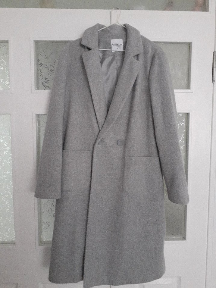 Gri Uzun Kadın Kaban - Görsel 3