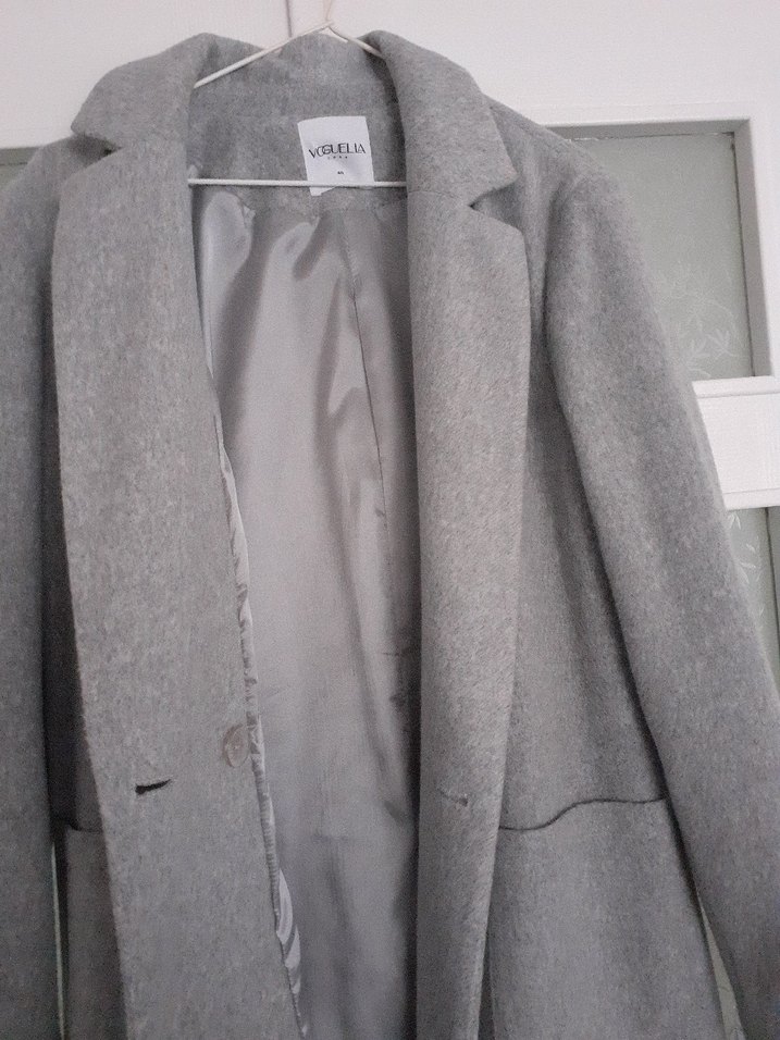 Gri Uzun Kadın Kaban - Görsel 5