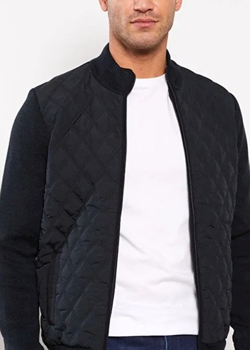 lcwaikiki Siyah Kapitone Fermuarlı Erkek Ceket - Görsel 2