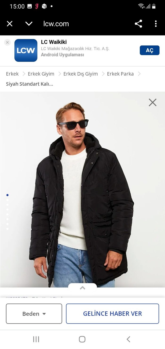 Erkek Siyah  Kaban - Görsel 2