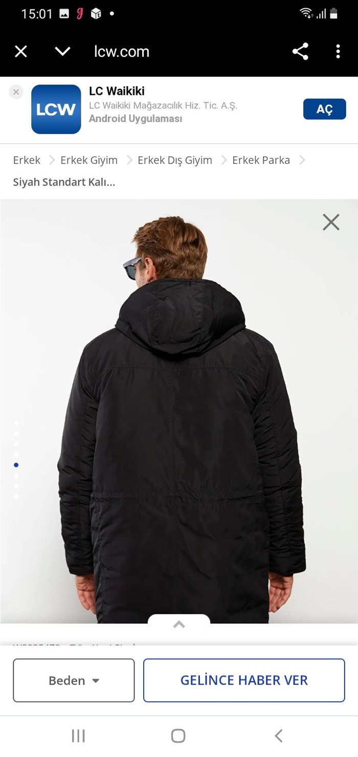 Erkek Siyah  Kaban - Görsel 3