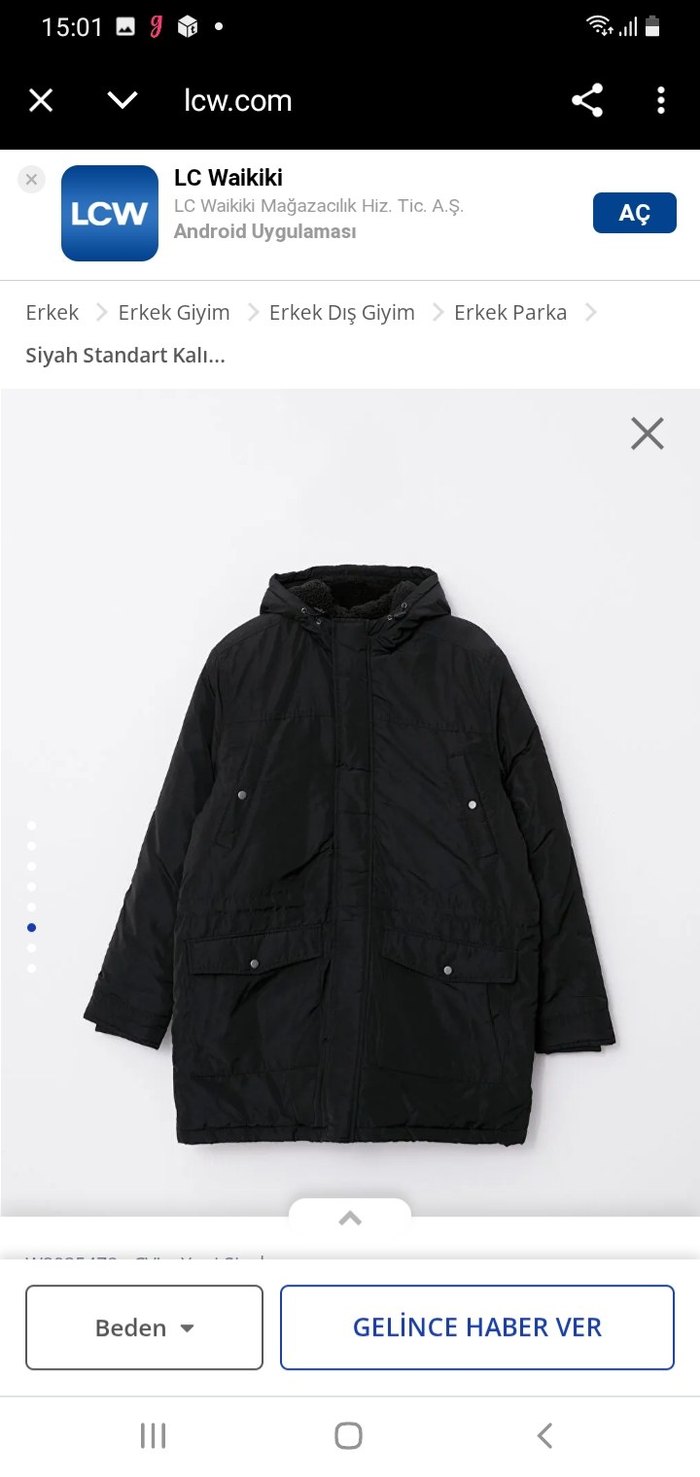 Erkek Siyah  Kaban - Görsel 4