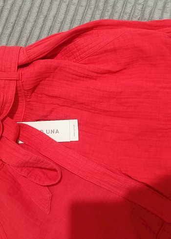 Kırmızı Düğmeli Hamile Keten Şort - Görsel 2