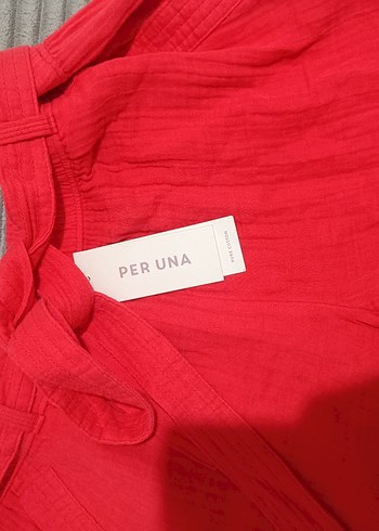 Kırmızı Düğmeli Hamile Keten Şort - Görsel 3