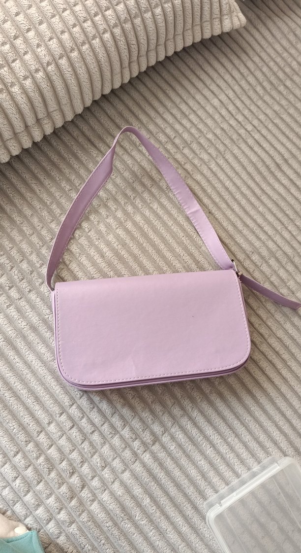 Pastel Mor Deri Kadın Çantası - Görsel 4