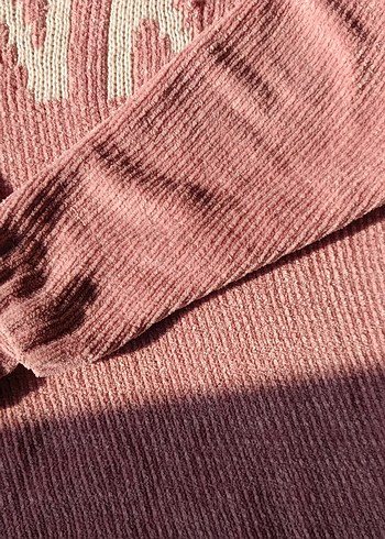 Pembe Örgü çocuk Kazak - Görsel 2