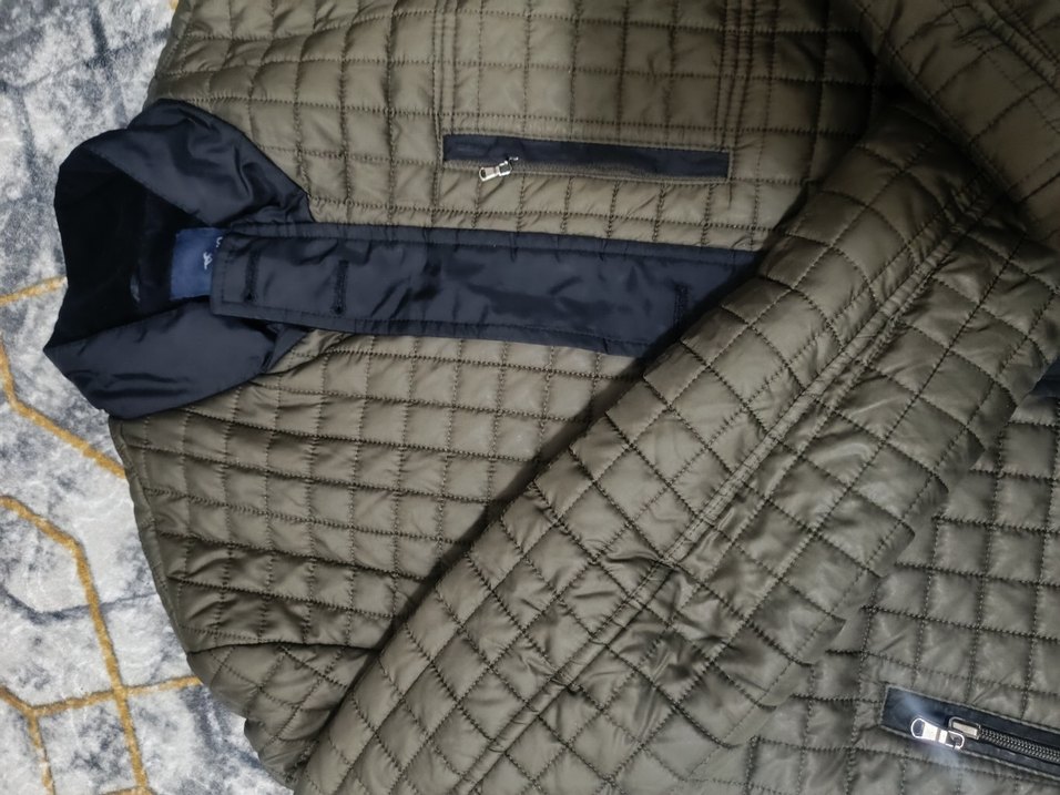 yeşilimsi Erkek Kapitone Fermuarlı Ceket - Görsel 2