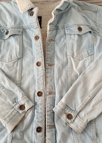 Düğmeli Mavi Kot Ceket erkek - Görsel 3