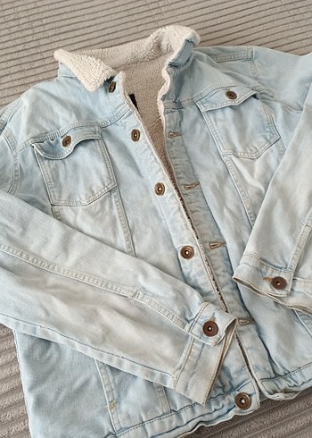 Düğmeli Mavi Kot Ceket erkek - Görsel 5