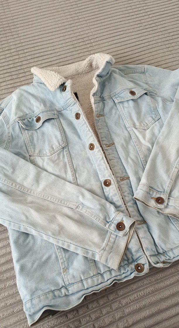 Düğmeli Mavi Kot Ceket erkek - Görsel 5