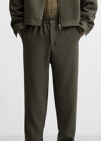 Zara Zara Regular Fit Erkek Haki Pantolon