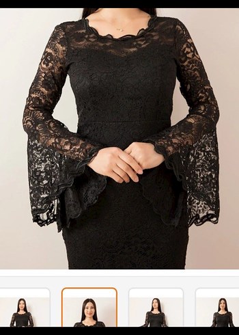 Kısa Dantel Elbise - Görsel 3