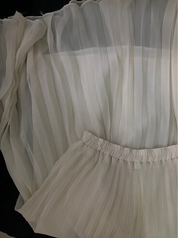 Zara krem midi etek