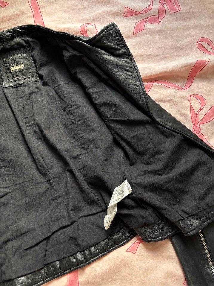 trafaluc leather vücudu saran deri ceket - Görsel 5