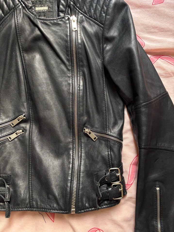 trafaluc leather vücudu saran deri ceket - Görsel 3